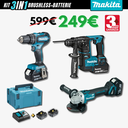 Kit 3in1 Makita: Trapano+Flex+Tassellatore
